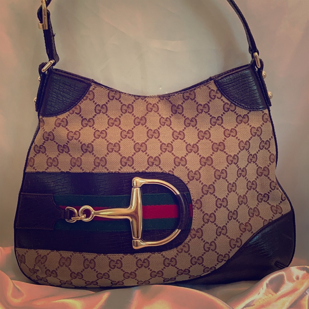 Authentic Gucci Monogram Hasler Hobo